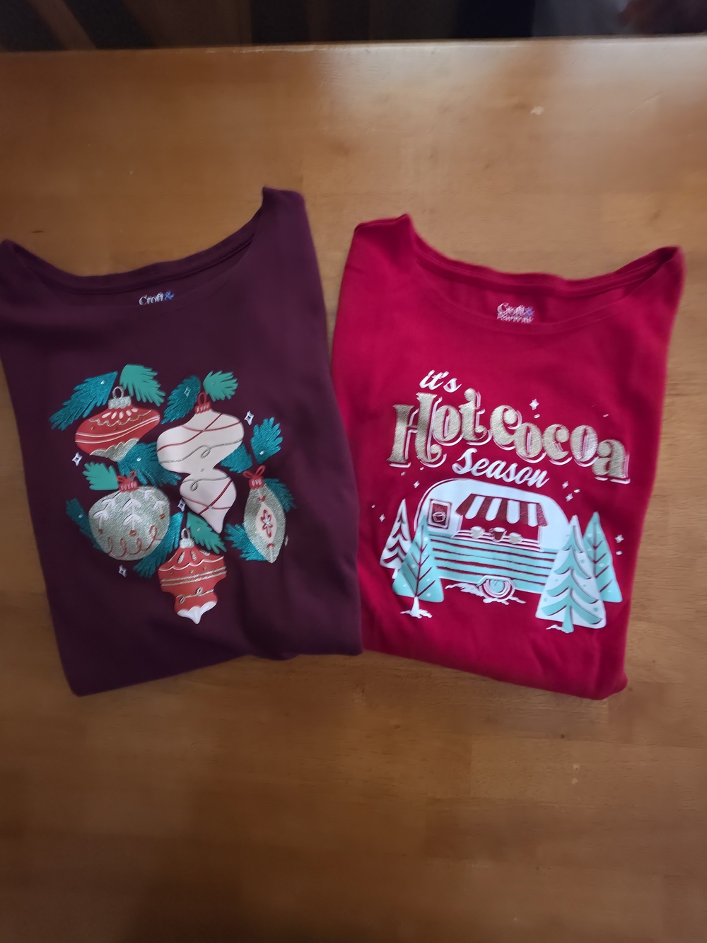 croft & barrow Womens Holiday Long Sleeve Tops. Size Med